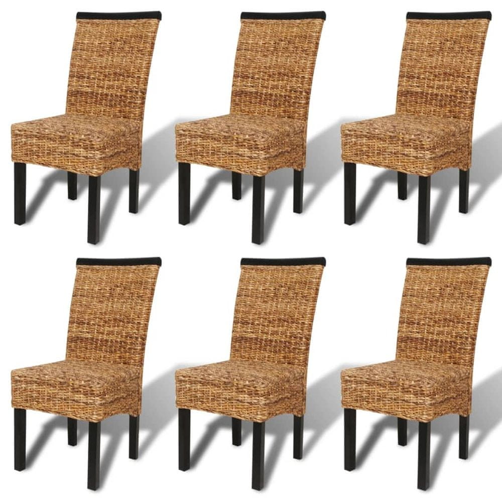 Vidaxl Jedálenské stoličky 6 ks, abaka a mangový masív